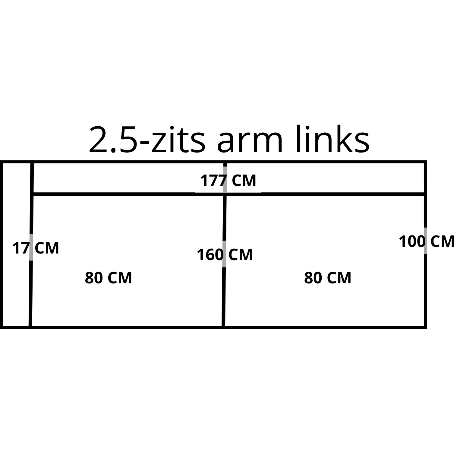 afbeelding van Leren elementenbank Match - element 2.5 zits arm links - Toledo Sabbia (lichtcognac) - poten staal zwart